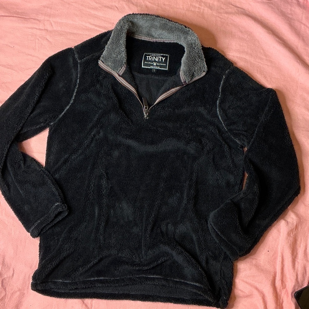 Trinity Men's Black Zip-Up Sweater